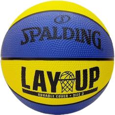 Bola Basquete Spalding Lay Up Azul e Amarelo-Unissex