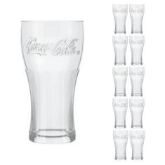 10 Copos de Vidro 470ml Contour Coca Cola Cristal Luxo Nadir