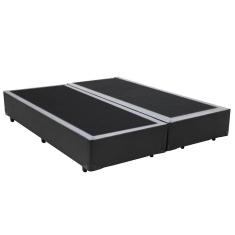 Base Box Casal Bipartido HomeQueen Corino Cinza 40x138x188