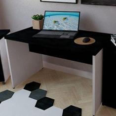 Mesa de Escritório Natus 40mm 110 cm 60 cm Bramov Móveis Branco/preto