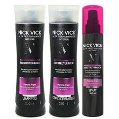 Nick Vick Alta Performance Reestruturador Shampoo Cond Spray