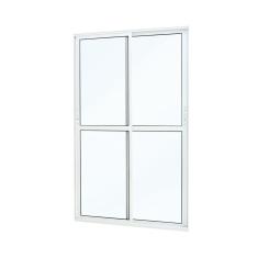 Porta de Alumínio Correr 210x160cm 2 Folhas Atlântica Branco