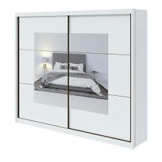 Guarda Roupa Casal Com Espelho 2 Portas 6 Gavetas Toronto Lopas Branco