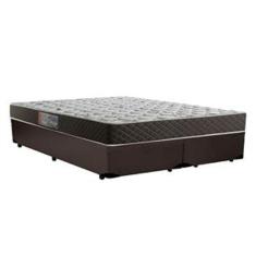Cama Box Queen Colchão Mola Ensacada Belos Sonhos + Box Suede 64x158x198 Preto