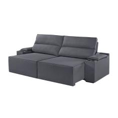 Sofá 2 Lugares Retrátil E Reclinável M-180 Martins Veludo Grafite