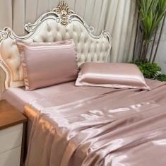 Jogo De Cama Lençol Queen Luxo Charmousse 4 Peças - Rosê - Casa Show E