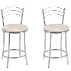 Kit 2 Banquetas Cromadas BC26-C E503 - TRE PARONI