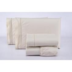 Jogo de lençol solteiro 3 peças 100% algodão 400 fios palha - Shopping