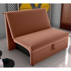 Sofá Cama 2 Lugares Belize Veludo Ferrugem - Mais de Casa