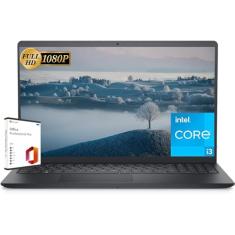 Dell Laptop Inspiron 15 para empresas e estudantes, tela FHD de 15,6 polegadas, Intel Core i3-1215U (6 núcleos), 8 GB de RAM, SSD de 512 GB, gráficos Intel UHD, Windows 11 Home, com Microsoft Office
