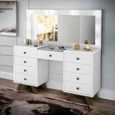 Penteadeira Camarim Com Espelho Mila Branco Luapa