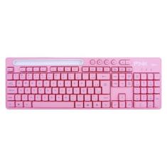 Teclado Gamer Rosa Usb Smart Suport Escritório Home Office - Mbtech