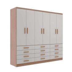 Guarda-Roupa Casal New Monaco 6 pt 12 gv Branco e Demolição