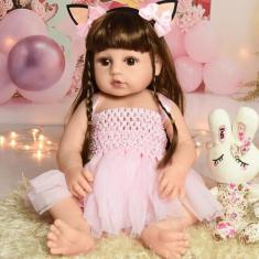 Boneca Bebe Sweetie Reborn (R) Coelhinha Silicone Doll- 48cm - S3