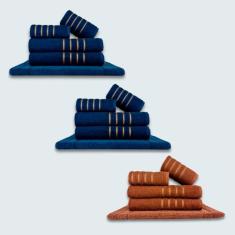 Jogo De Toalhas 15 Pçs Coleção Dubai 100% Algodão Az+az+mr