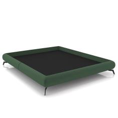 Cama Casal Base Box 138x188cm Pés de Ferro Cold P02 Veludo Verde - Mpozenato