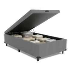 Cama Box com Baú 0,96m com 41cm de Altura Prince (Cinza)