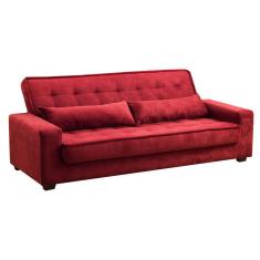 Sofá Cama 3 Lugares Speciale Montana Suede Pena Vinho D'Rossi