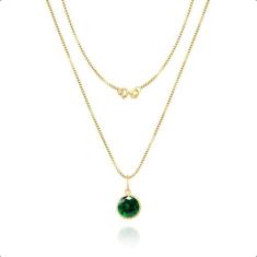 Gargantilha Feminina Veneziana Ouro18k 45cm Pingente Ponto De Luz 6mm 