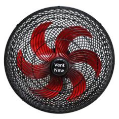 Ventilador Parede Oscilante 50 Cm Preto / Vermelho Bivolt - Vent New