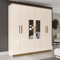 Guarda Roupa Casal Espelhado 6 Portas 3 Gavetas Scott Plus Espresso Móveis