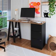 Escrivaninha Faya 3 GV Preta e Mel