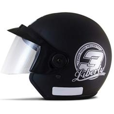CAPACETE ABERTO PRO TORK LIBERTY 3 SOLID PRETO FOSCO TAM. 60