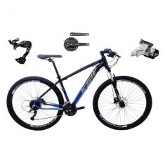 Bicicleta Aro 29 Ksw Xlt Câmbio Shimano Alívio E Altus 27v Freio Hidráulico Garfo Trava - Preto/azul Tam.19