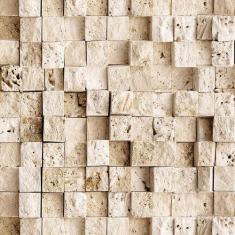 Papel de Parede Tijolo Sombras 3D em Tons de Bege para Quartos e Sala 