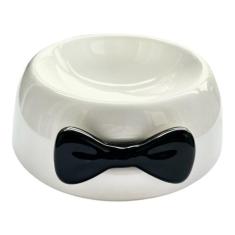 Comedouro Pote Cerâmica Laço 200ml Caes e Gatos Bella Naturale - Bella