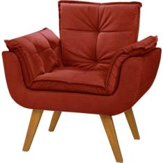 Poltrona Decorativa Opala Suede Composê Estampado Floral e Bege - Dora