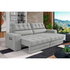 Sofá Omega Plus 2,30m Retrátil/reclinável Suede Areia - Xflex Sofás