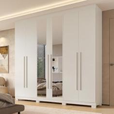 Guarda-Roupa Casal Itália 6 Portas Com Espelho 100% MDF Linhamobília, 