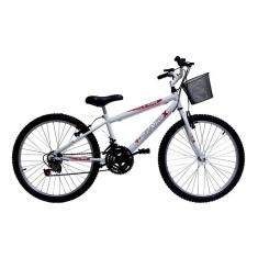 Bicicleta Aro 24 Feminina 18 Marchas Kitty com Cesta Saidx-Feminino
