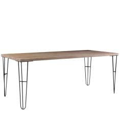 Mesa Sala de Jantar Cozinha Ludiana 160cm Grafite Madeira Maciça Driftwood - Gran Belo