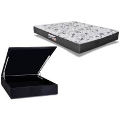 Cama Box Baú Casal: Colchão Anatômico Herval D28 / AG65 Ortopedic Blac