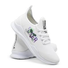 Tênis Casual Urbano Leve Com Palmilha Anatômica Confortável Branco Estampado-Masculino