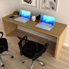 Escrivaninha Mesa Escritório ME4185 2 Lugares 180cm Amêndoa - Tecno Mo