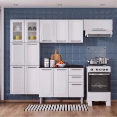Cozinha Itatiaia Luce Compacta 4 Peças 2 Vidros com 13 Portas e 2 Gavetas