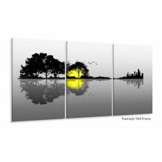 Quadros Decorativos Paisagem Violão Quarto 120x60 3 peças m0