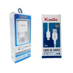 Kit Carregador Lightning Kingo + Cabo Usb 2M Para Iphone X