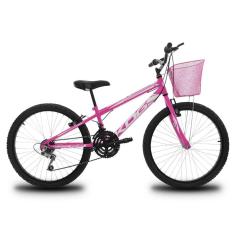 Bicicleta Infantil Aro 24 KOG Feminina 18 Marcha e Cestinha