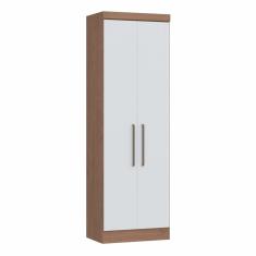 Guarda Roupa Modulado 2 Portas Infinity Móveis Castro Macadâmia/Branco Line