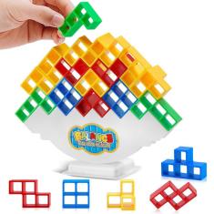 Bynleau Balance and Play — Jogo Tetra Tower Stacking Blocks, entretenimento divertido e educacional para crianças, jogos de tabuleiro para a família, 