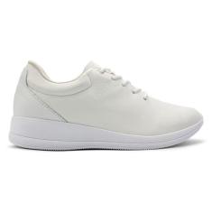 Tênis Usaflex Feminino Básico Em Couro Detalhe Textura AJ1206