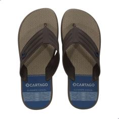 Chinelo Masculino Cartago Montreal Marrom com Bege e Azul