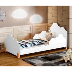 Cama Infantil Lola Branco com Colchão e 2 Luminárias Sonhos de Luz