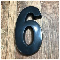 Número 6 Residencial Preto 14cm De Altura - MetalCromo