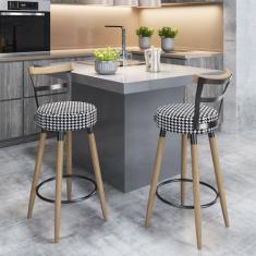 Kit 02 Banquetas Moscou Alta  Dreamy House - Salaone, Suede Cardan