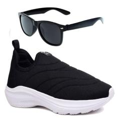 Tenis Infantil Meninos Meninas Calce Facil Leve Tipo Meia + Oculos - C